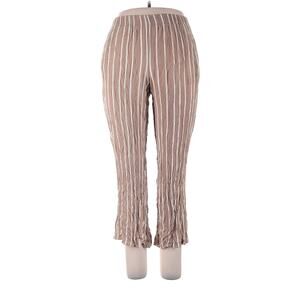 Boom Boom Jeans Casual Striped Tan White Boot Cut High Rise Pants Size XL